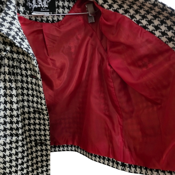 Live a Little LAL Houndstooth Jacket Size Small Wool Blend - Picture 4 of 8